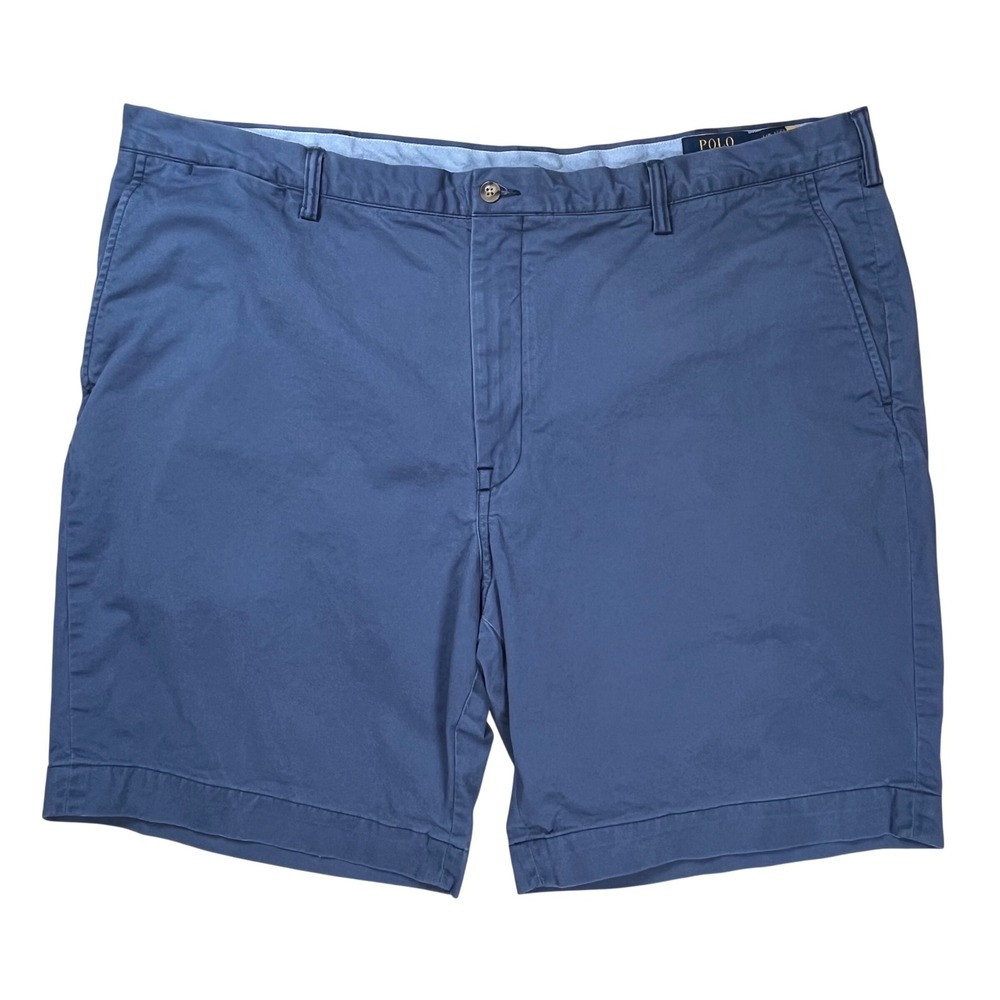 Polo Ralph Lauren Chino Shorts Mens 44 Blue Stretch Classic Fit Twill Flat Front